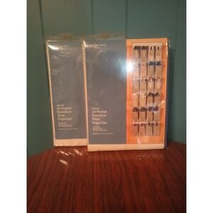 (2) Canvas & Mesh Overdoor Shoe Organizer 24 Pocket Mainstays 63.5" L x 19" W